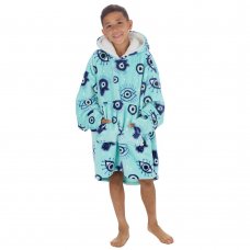 18C875: Kids Plush Oversized Hoodie- Evil Eye (One Size - 7-13 Years)